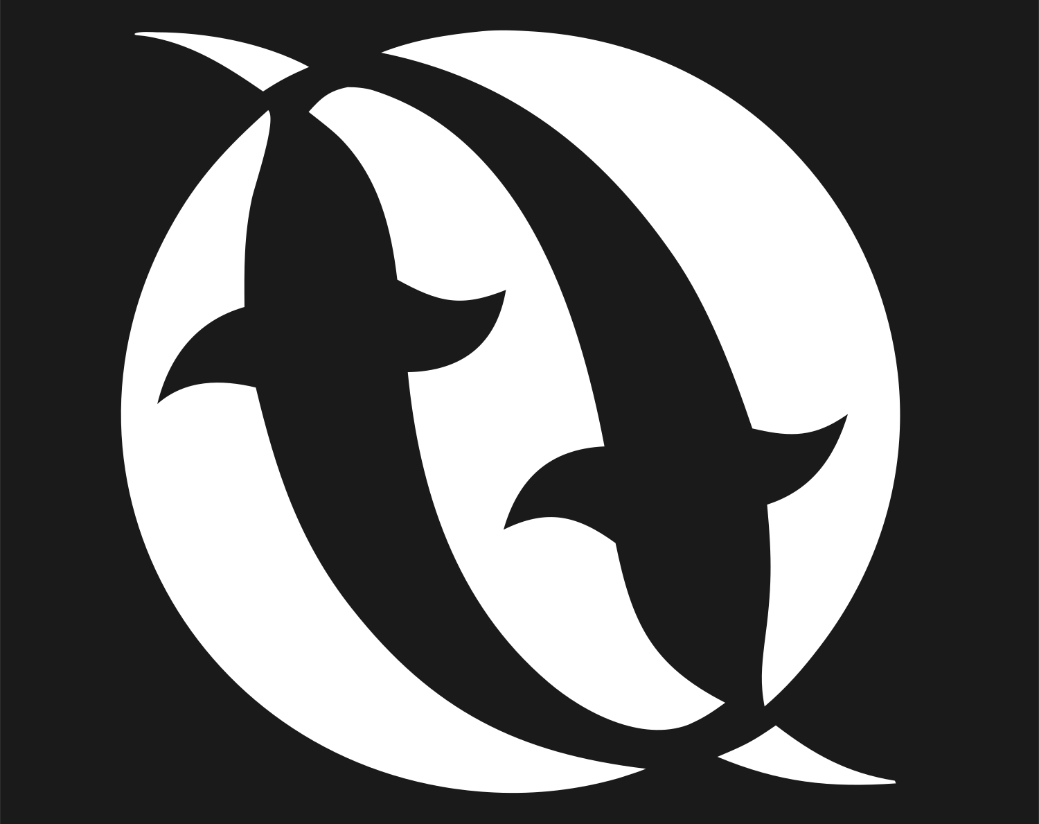 Negative Space Birds Circle Logo #1a1a1a/#ffffff