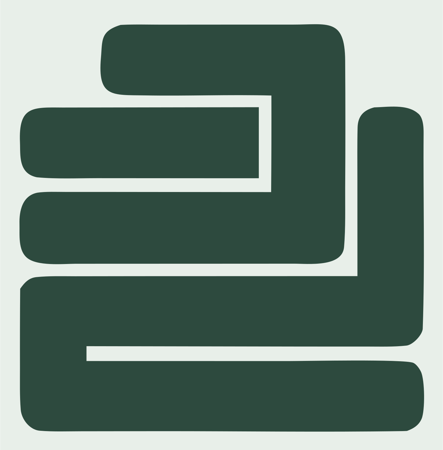 Blocky Stack Layers Badge #e8efe9/#2d4a3e