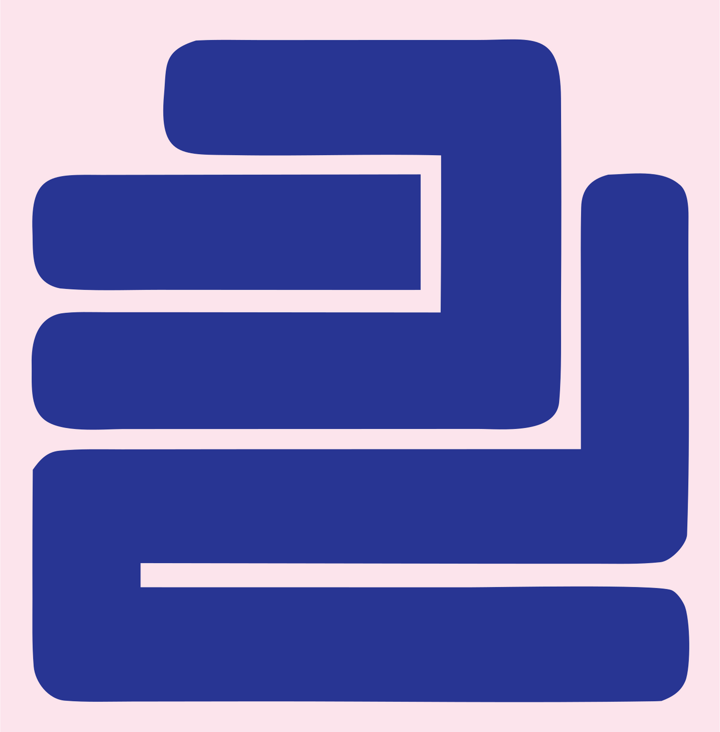 Blocky Stack Layers Badge #fce4ec/#283593