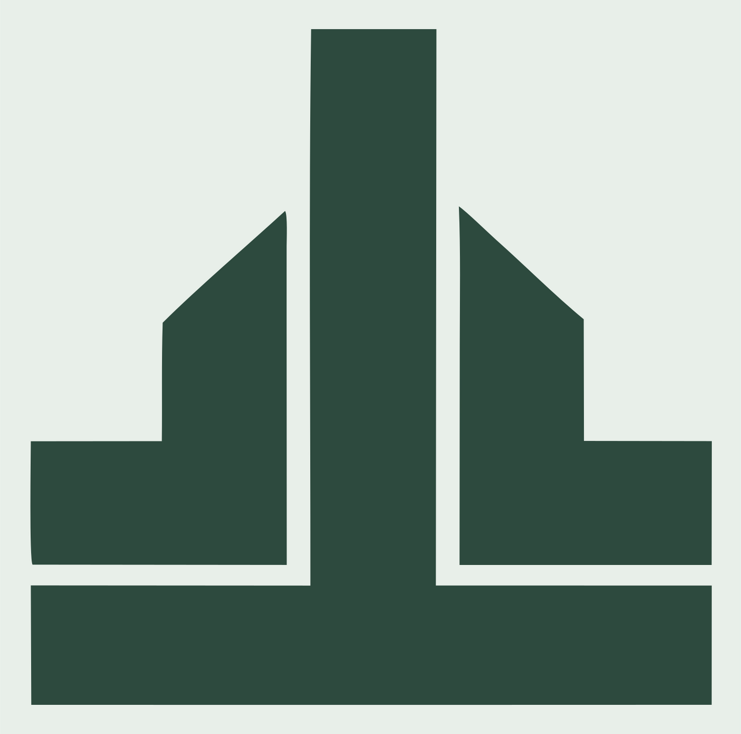 Geometric Skyline Buildings Mark #e8efe9/#2d4a3e