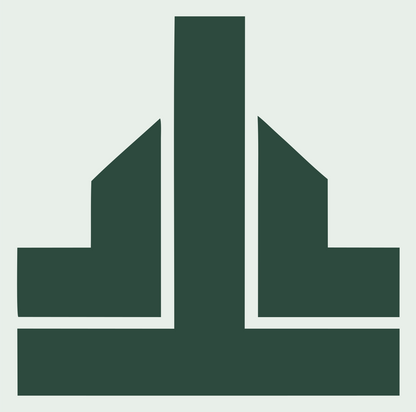 Geometric Skyline Buildings Mark #e8efe9/#2d4a3e