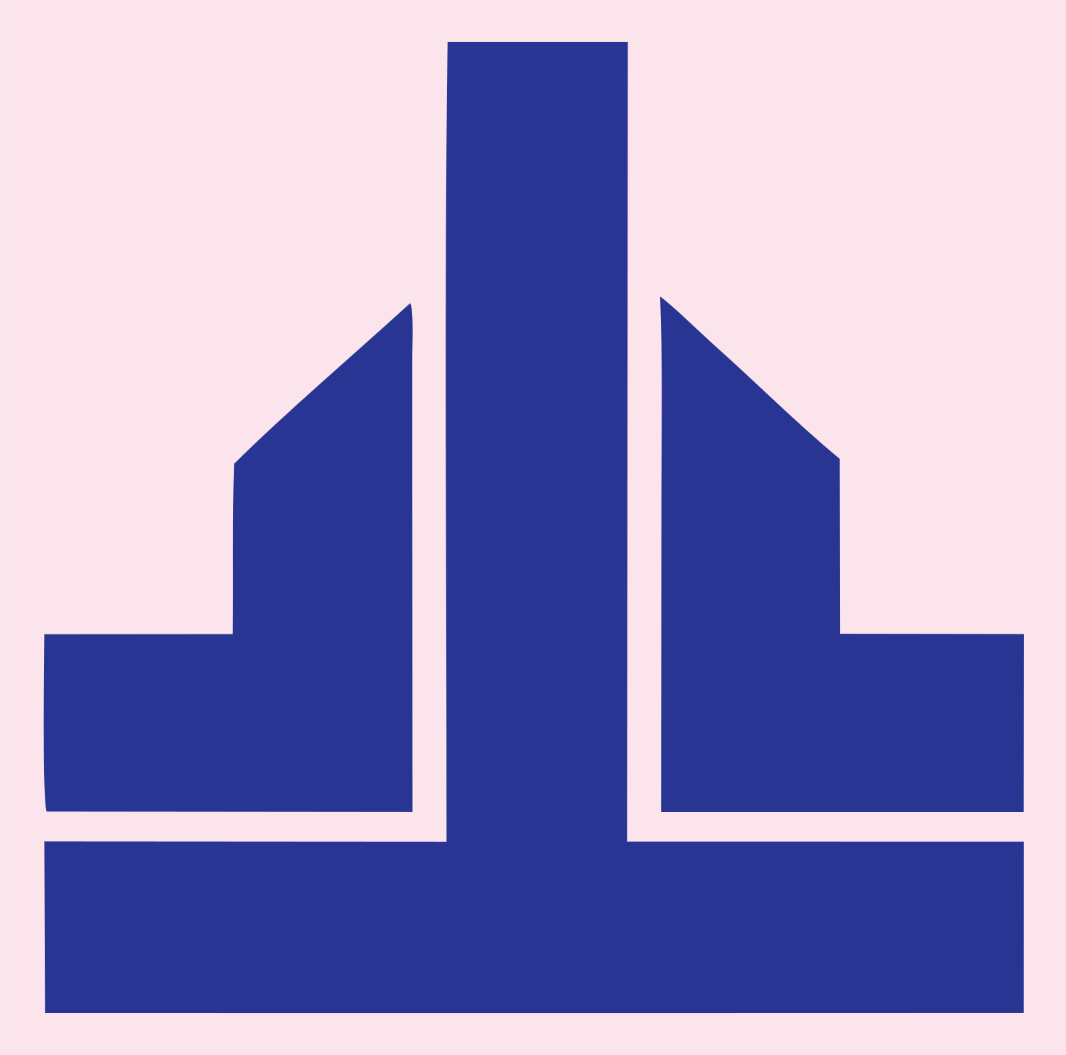 Geometric Skyline Buildings Mark #fce4ec/#283593