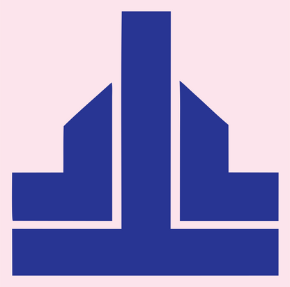 Geometric Skyline Buildings Mark #fce4ec/#283593