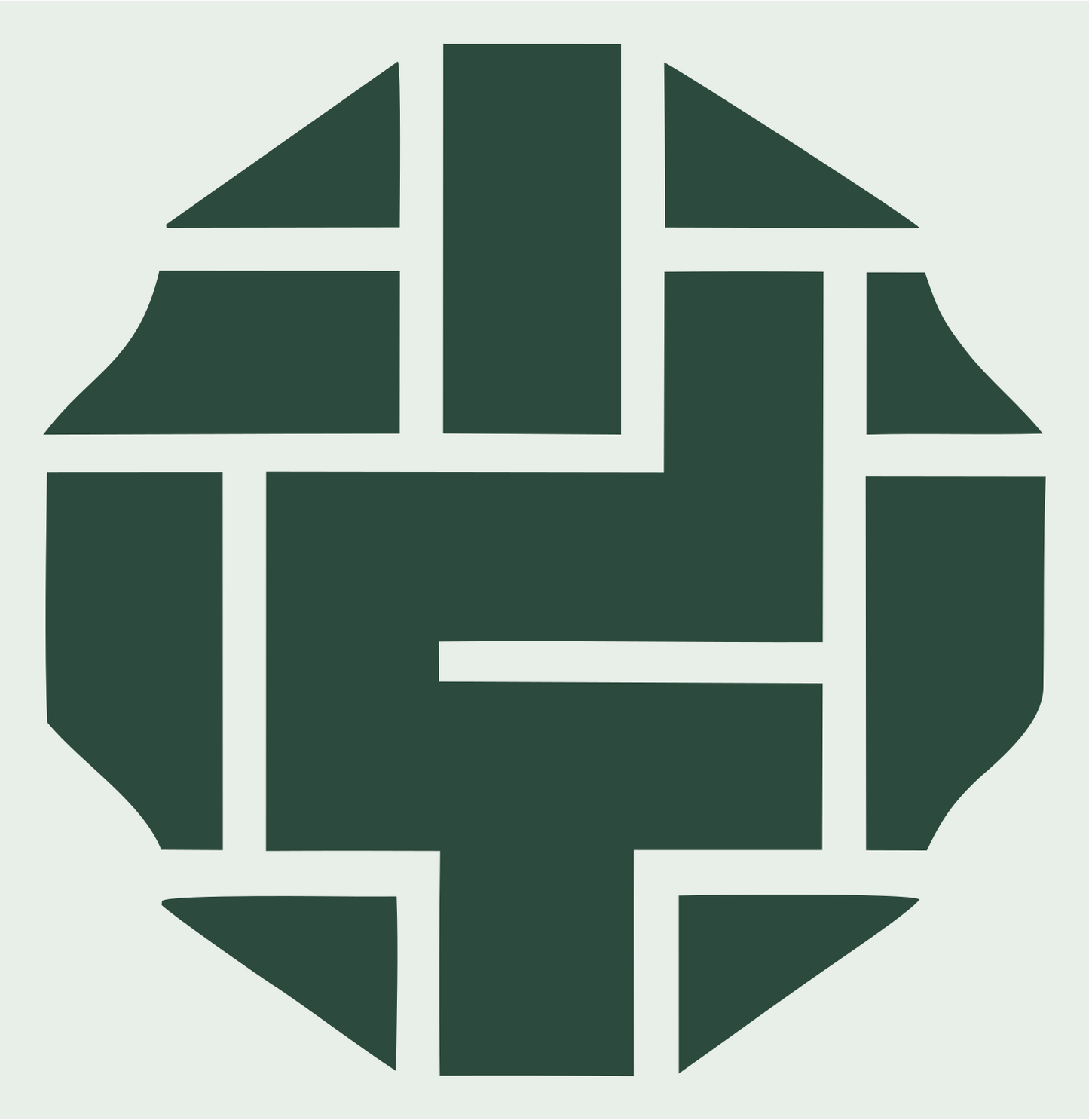Woven Grid Pattern Emblem #e8efe9/#2d4a3e