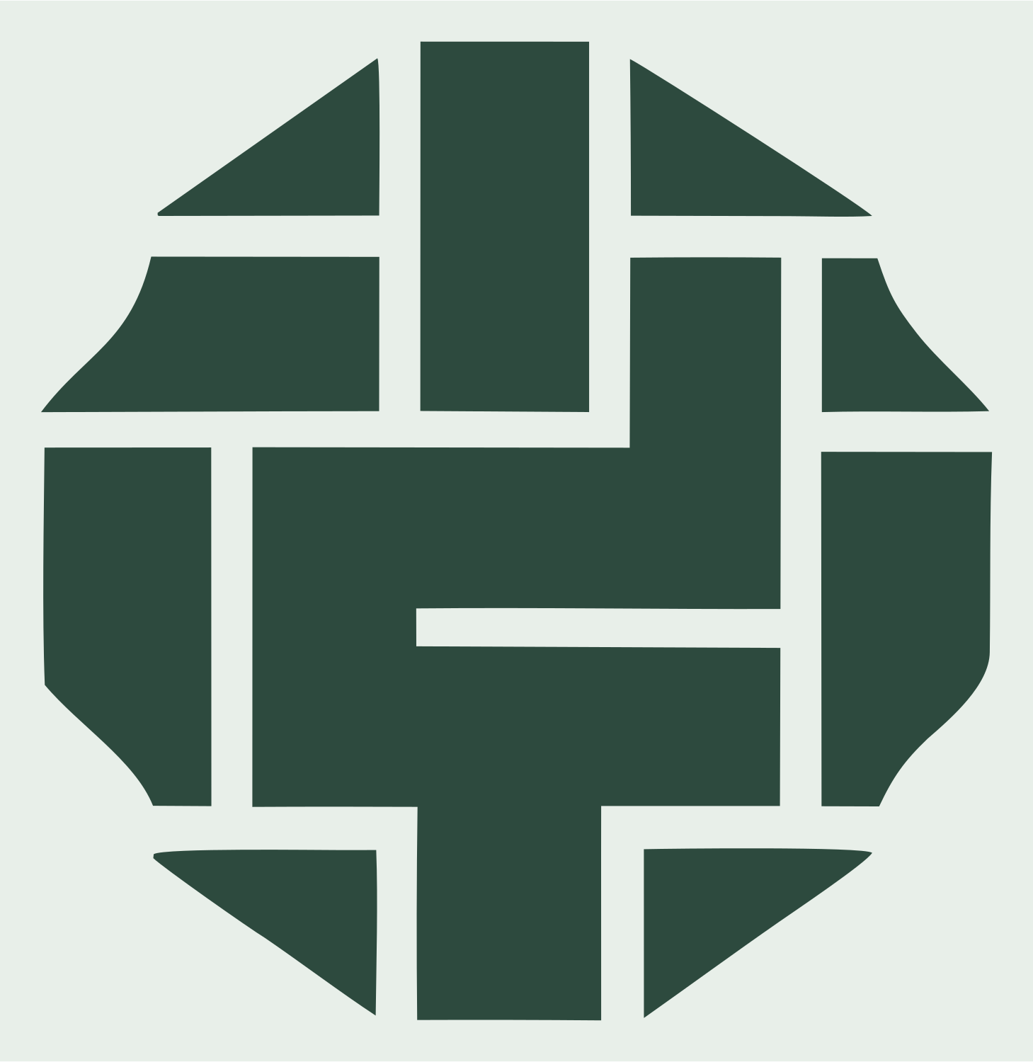 Woven Grid Pattern Emblem #e8efe9/#2d4a3e