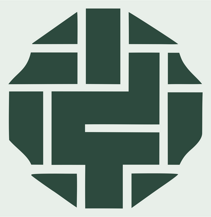Woven Grid Pattern Emblem #e8efe9/#2d4a3e