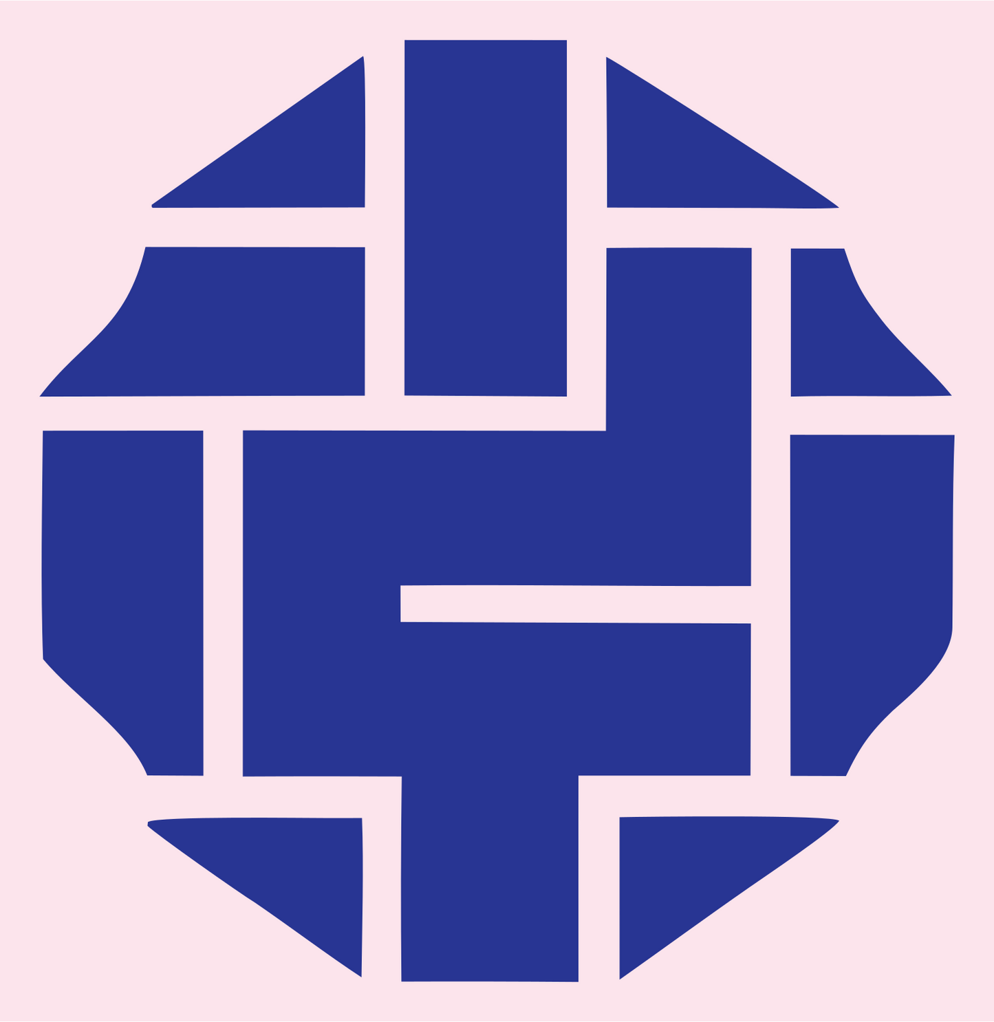 Woven Grid Pattern Emblem #fce4ec/#283593