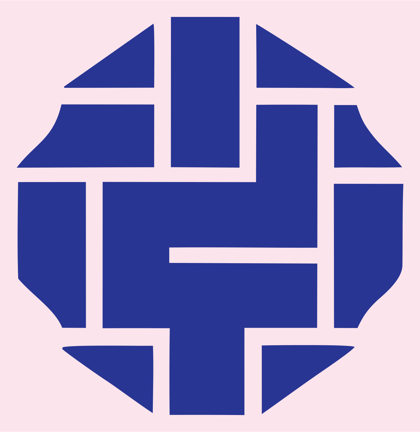 Woven Grid Pattern Emblem #fce4ec/#283593