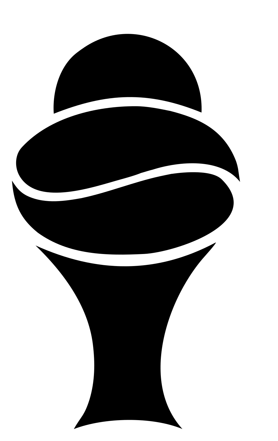 Hand-Drawn Volleyball Trophy Icon #ffffff/#000000