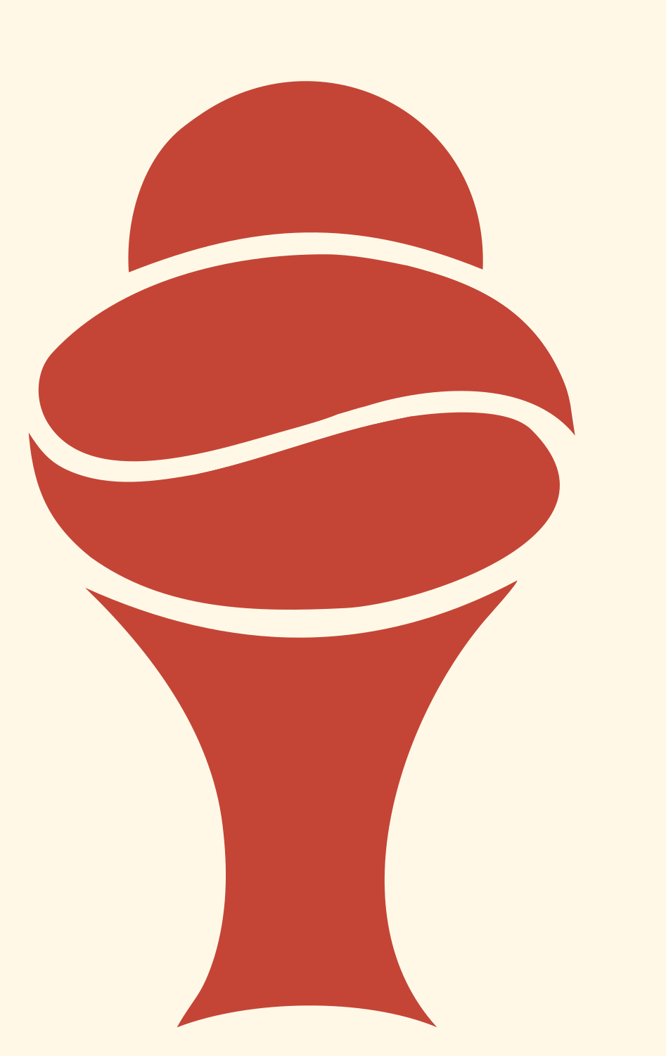 Hand-Drawn Volleyball Trophy Icon #fff8e7/#c44536