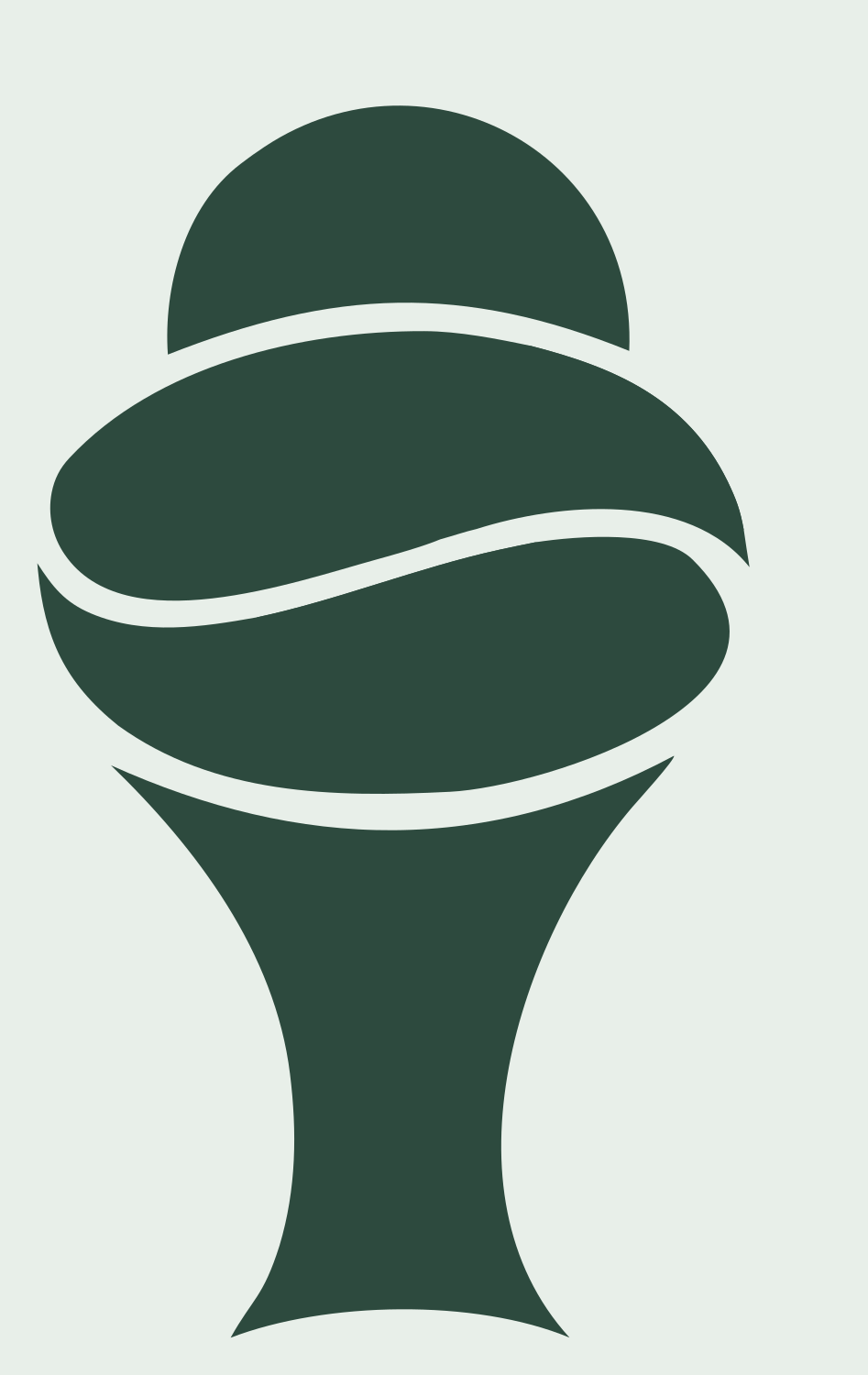 Hand-Drawn Volleyball Trophy Icon #e8efe9/#2d4a3e