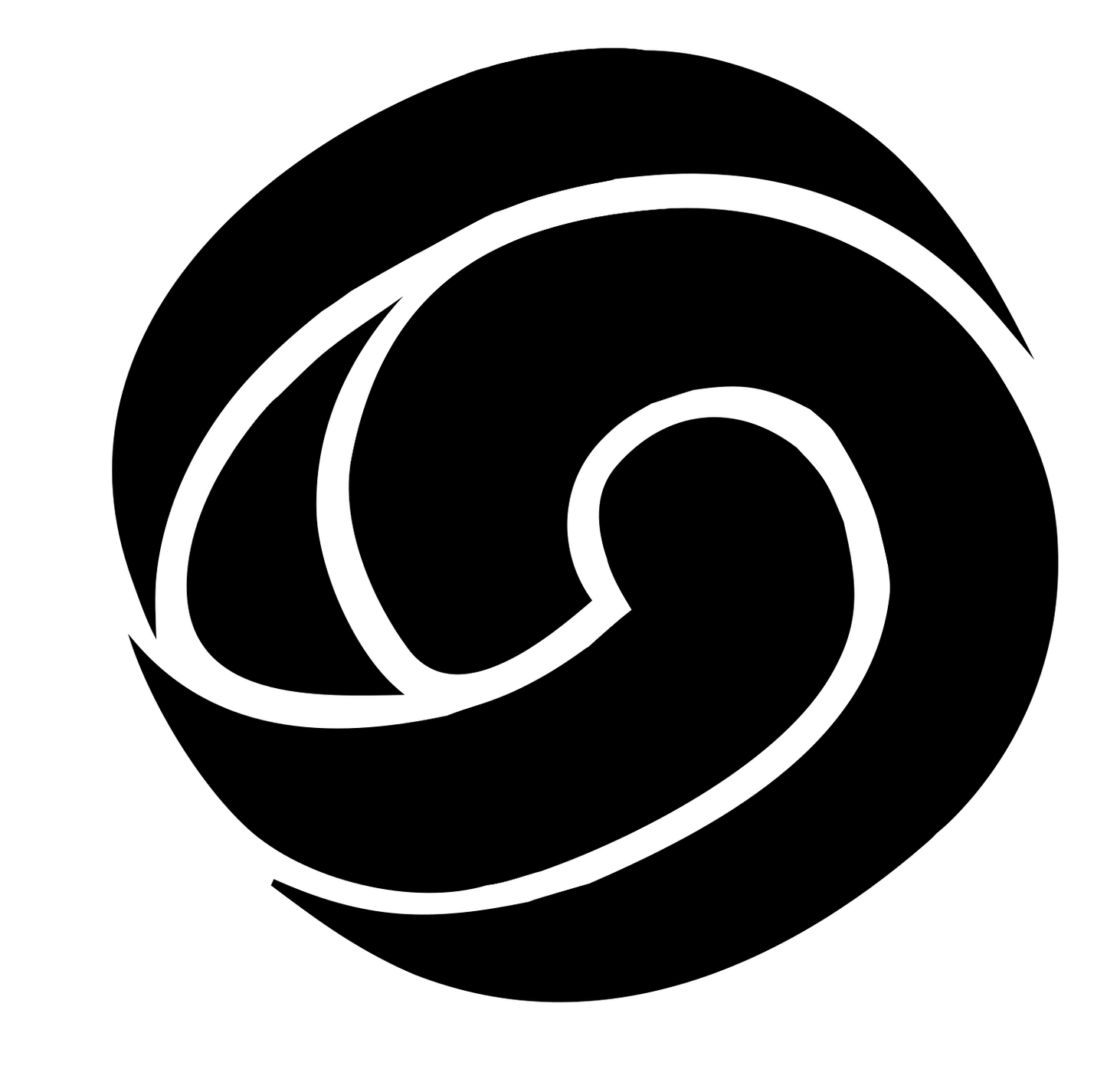 Circular Wave Volleyball Emblem #ffffff/#000000
