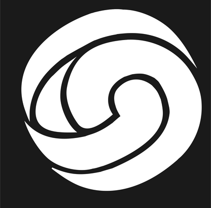 Circular Wave Volleyball Emblem #1a1a1a/#ffffff