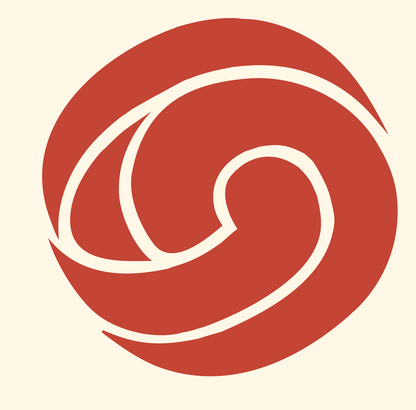 Circular Wave Volleyball Emblem #fff8e7/#c44536