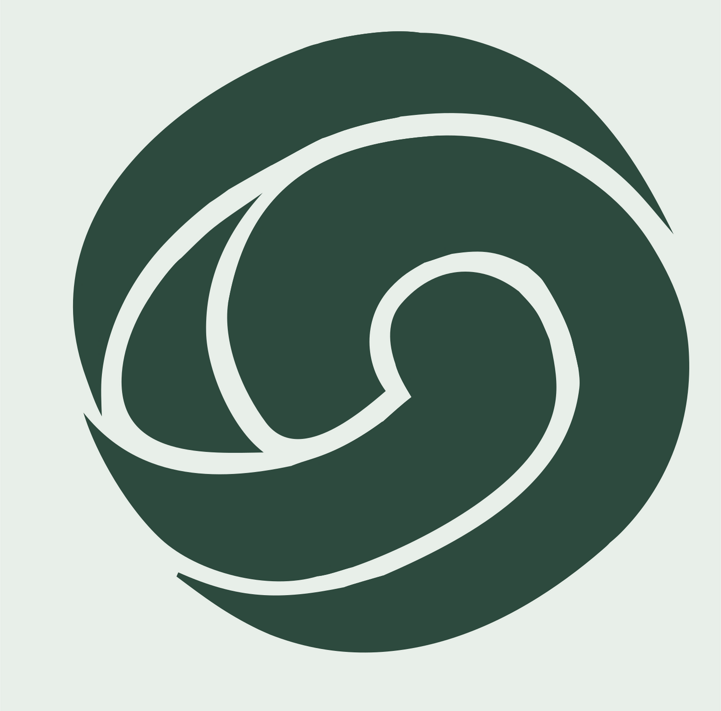 Circular Wave Volleyball Emblem #e8efe9/#2d4a3e