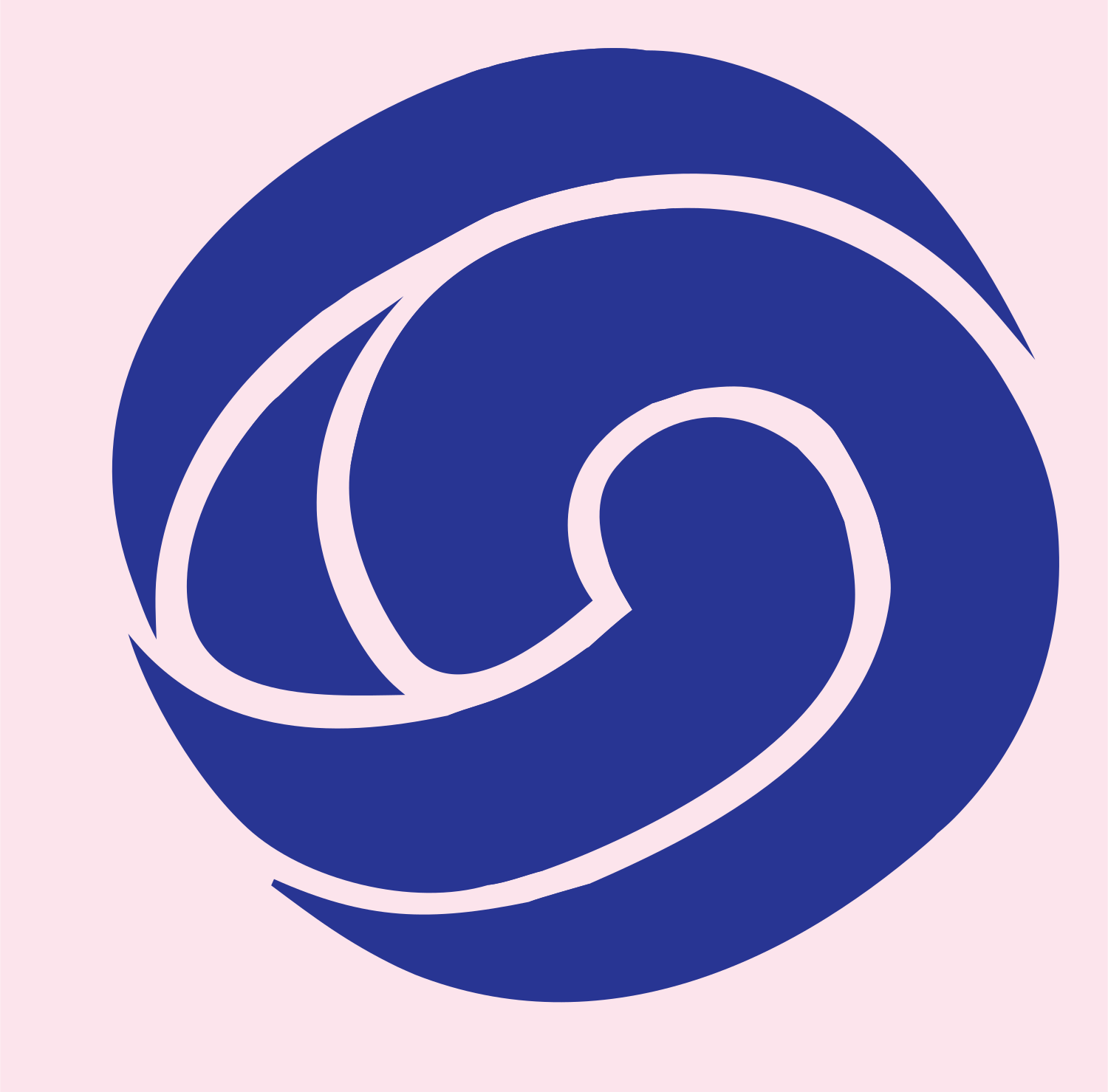 Circular Wave Volleyball Emblem #fce4ec/#283593