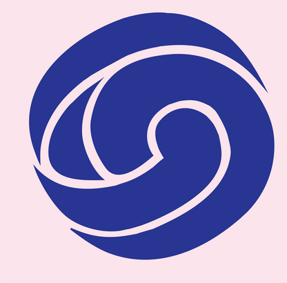 Circular Wave Volleyball Emblem #fce4ec/#283593