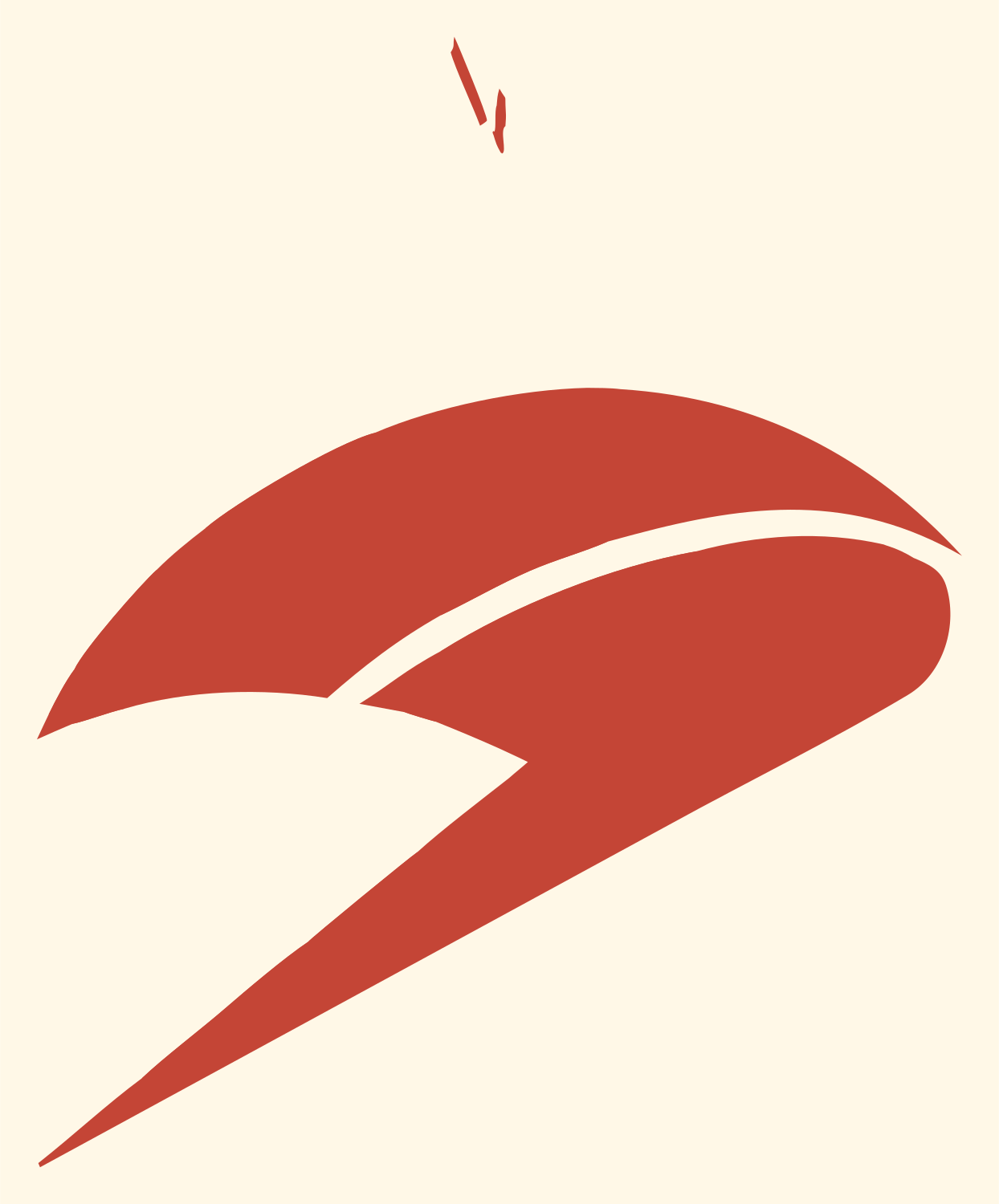 Hand-Drawn Lightning Volleyball Logo #fff8e7/#c44536