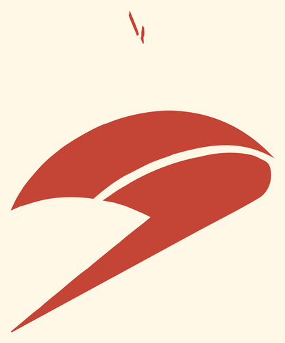 Hand-Drawn Lightning Volleyball Logo #fff8e7/#c44536
