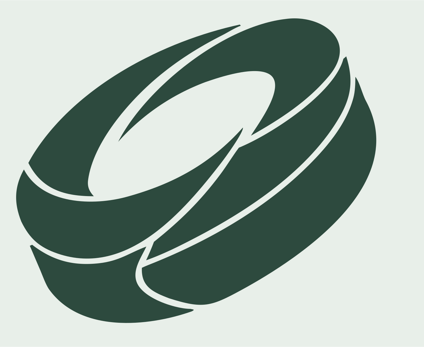 Tilted Hockey Puck Mark #e8efe9/#2d4a3e