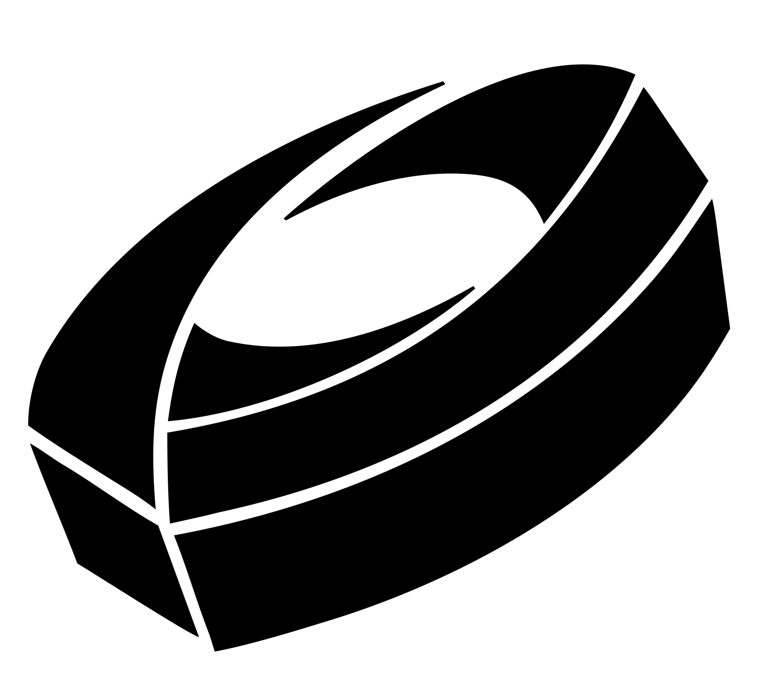 3D Hockey Puck Emblem #ffffff/#000000