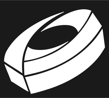 3D Hockey Puck Emblem #1a1a1a/#ffffff