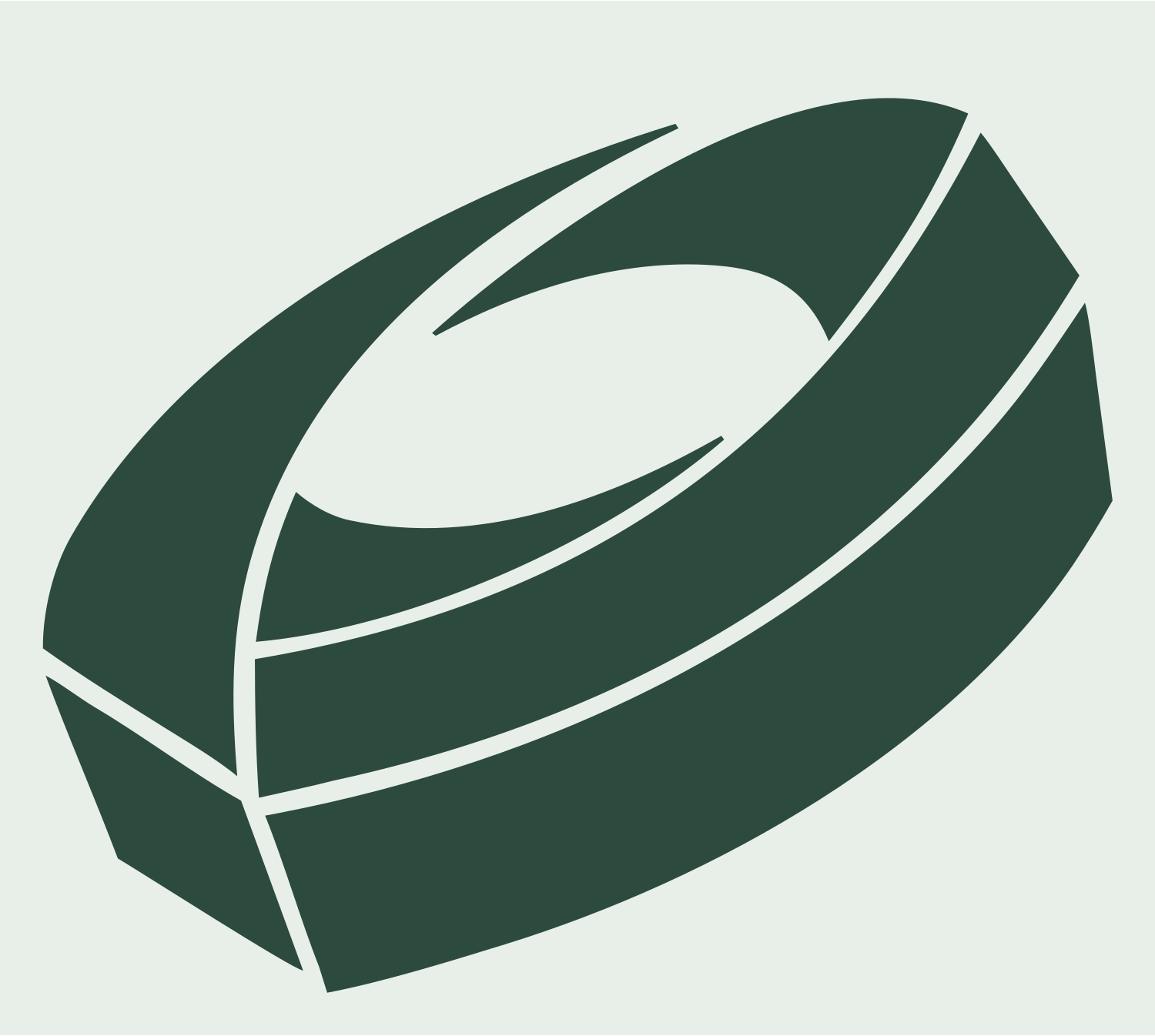 3D Hockey Puck Emblem #e8efe9/#2d4a3e