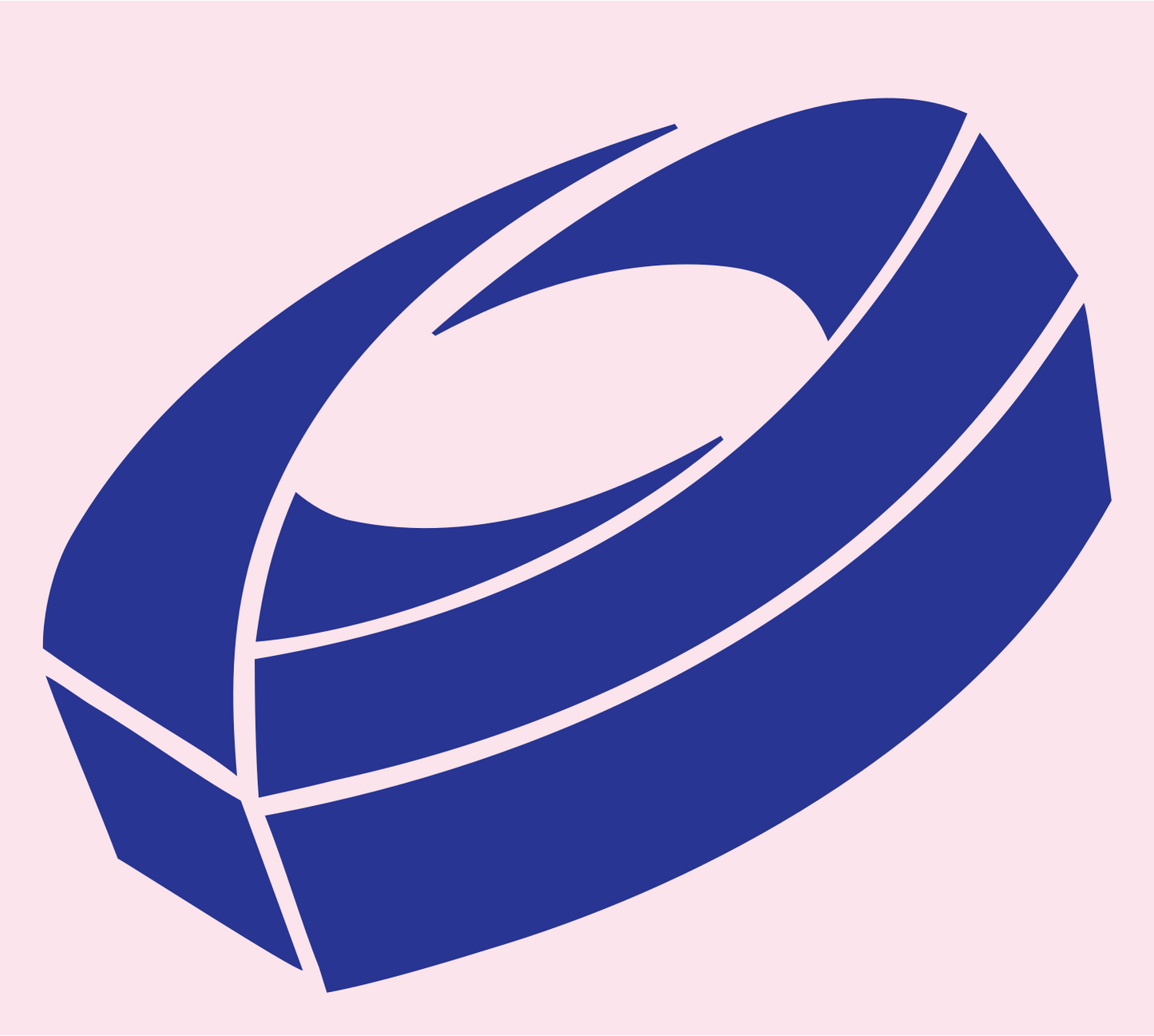 3D Hockey Puck Emblem #fce4ec/#283593