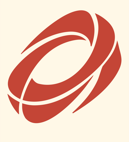 Angled Hockey Puck Logo #fff8e7/#c44536