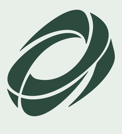 Angled Hockey Puck Logo #e8efe9/#2d4a3e