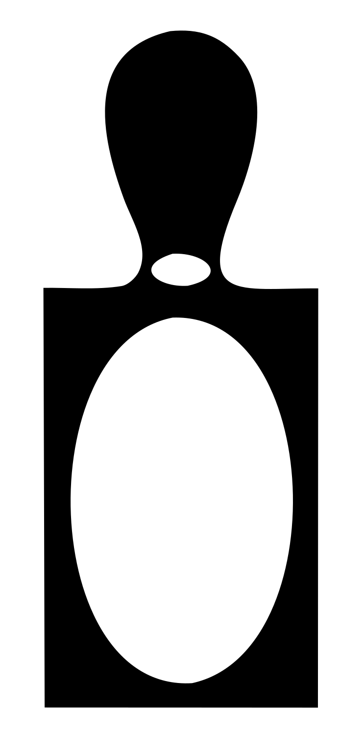 Negative Space Bowling Pin Icon #ffffff/#000000
