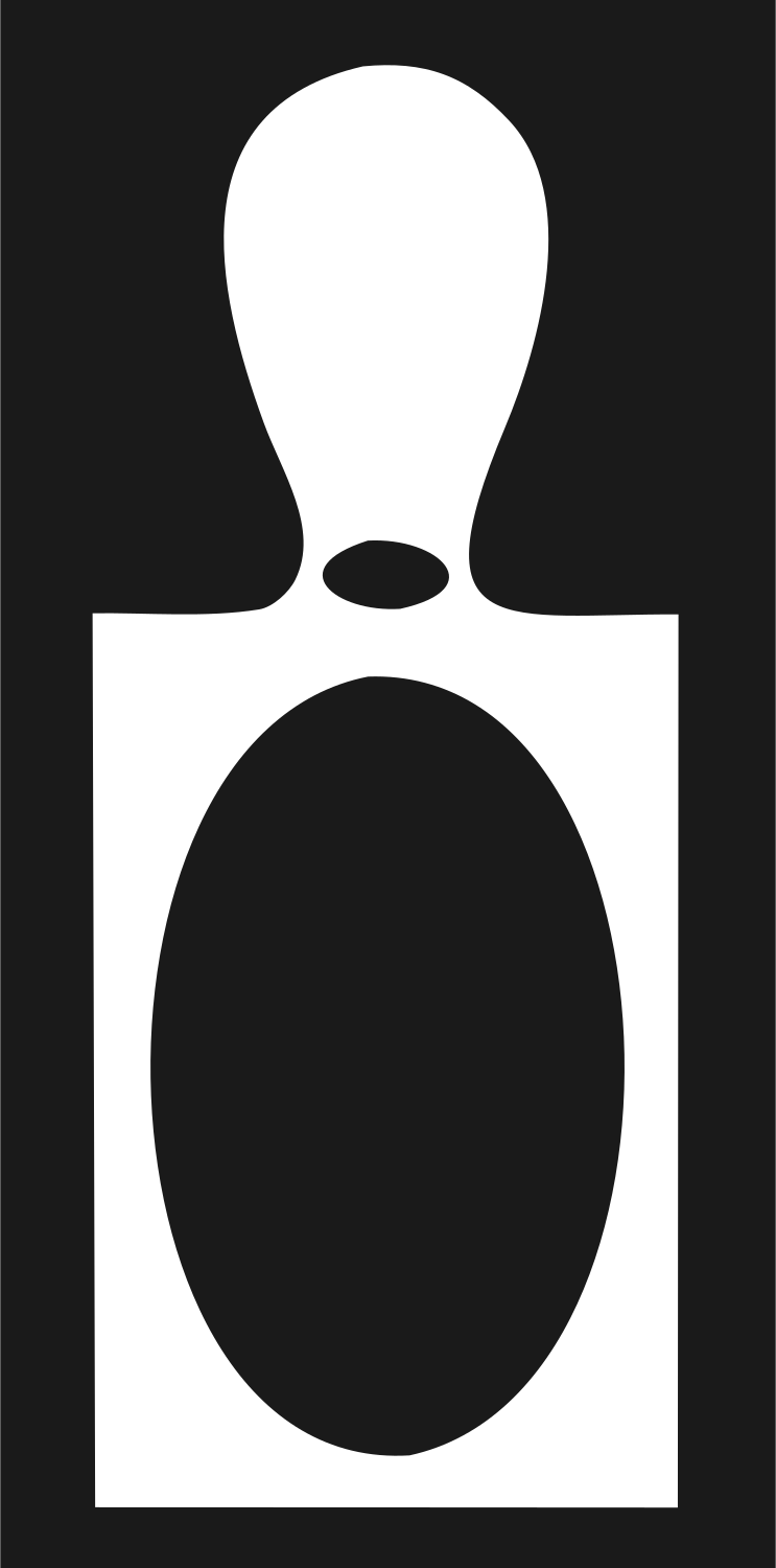 Negative Space Bowling Pin Icon #1a1a1a/#ffffff