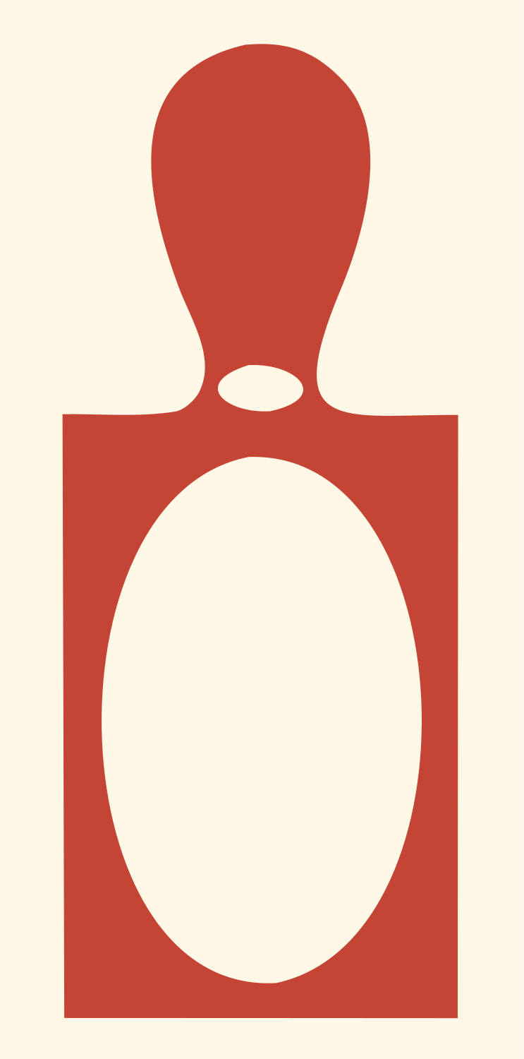 Negative Space Bowling Pin Icon #fff8e7/#c44536