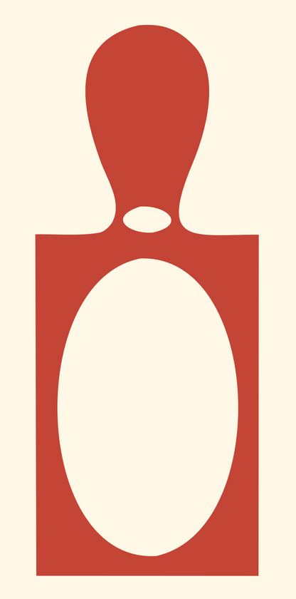 Negative Space Bowling Pin Icon #fff8e7/#c44536