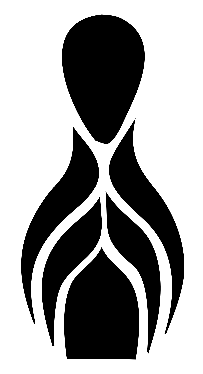 Curved Split Bowling Pin Logo #ffffff/#000000