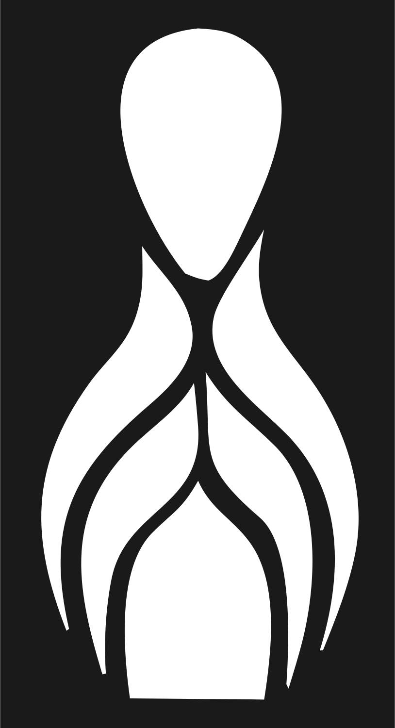 Curved Split Bowling Pin Logo #1a1a1a/#ffffff