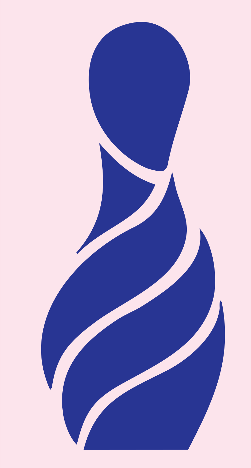 Swirl Stripe Bowling Pin Logo #fce4ec/#283593