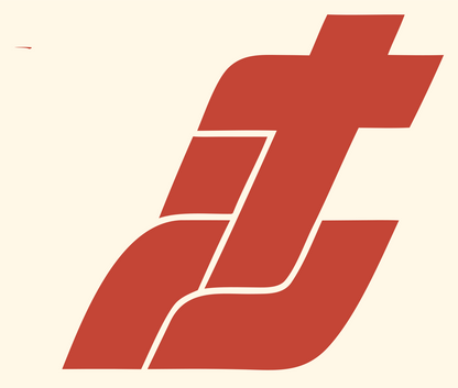 Geometric Letter T Emblem #fff8e7/#c44536