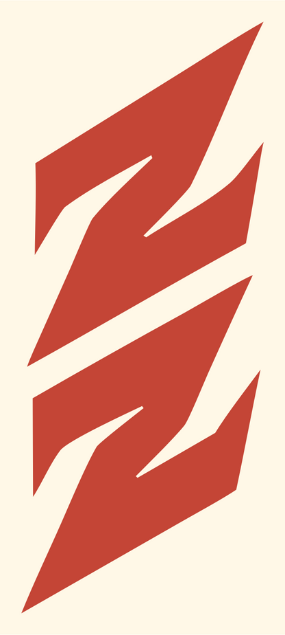 Bold Lightning Bolt Mark #fff8e7/#c44536