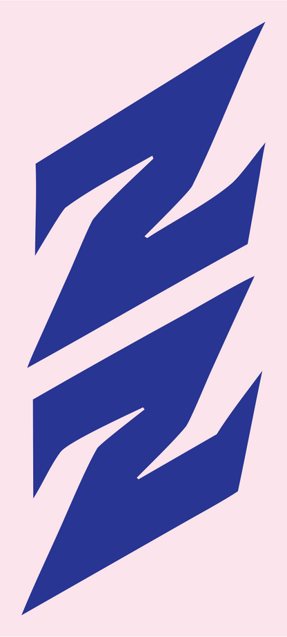 Bold Lightning Bolt Mark #fce4ec/#283593