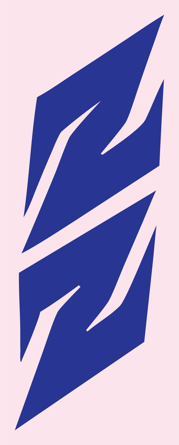 Double Lightning Strike Badge #fce4ec/#283593