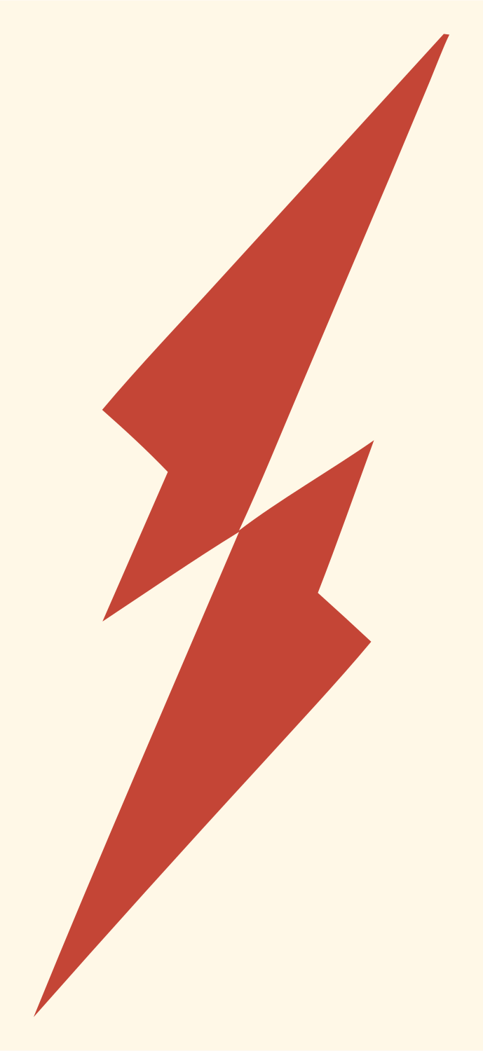 Jagged Lightning Bolt Emblem #fff8e7/#c44536