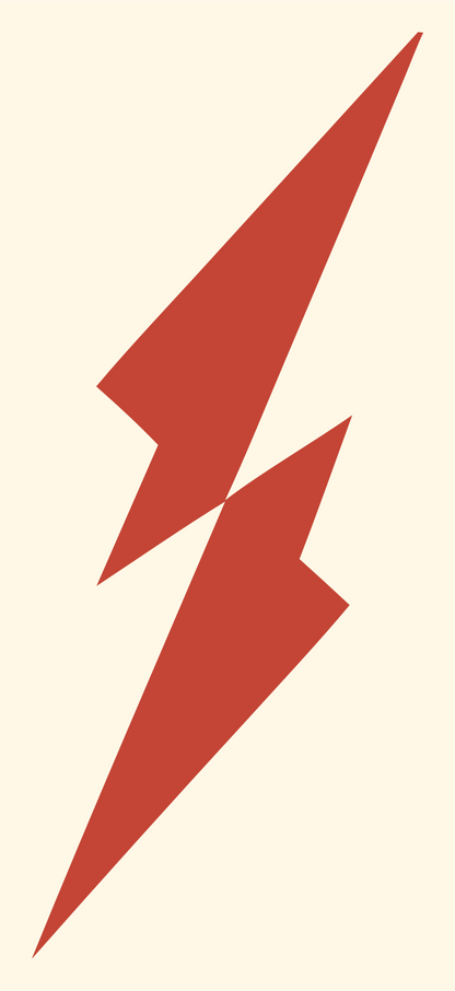 Jagged Lightning Bolt Emblem #fff8e7/#c44536