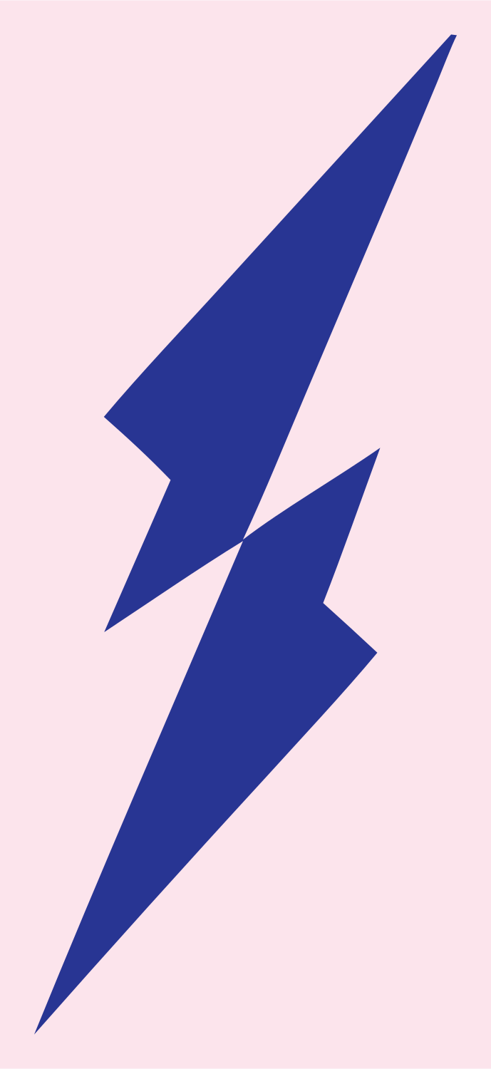 Jagged Lightning Bolt Emblem #fce4ec/#283593