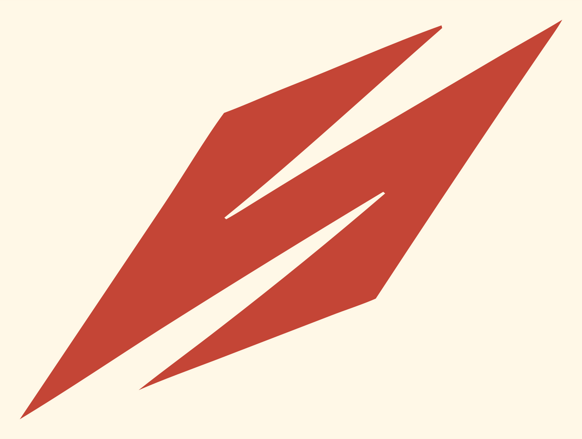 Slanted Lightning Bolt Crest #fff8e7/#c44536