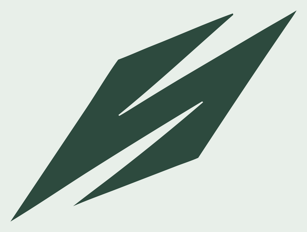 Slanted Lightning Bolt Crest #e8efe9/#2d4a3e