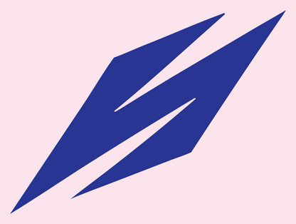 Slanted Lightning Bolt Crest #fce4ec/#283593