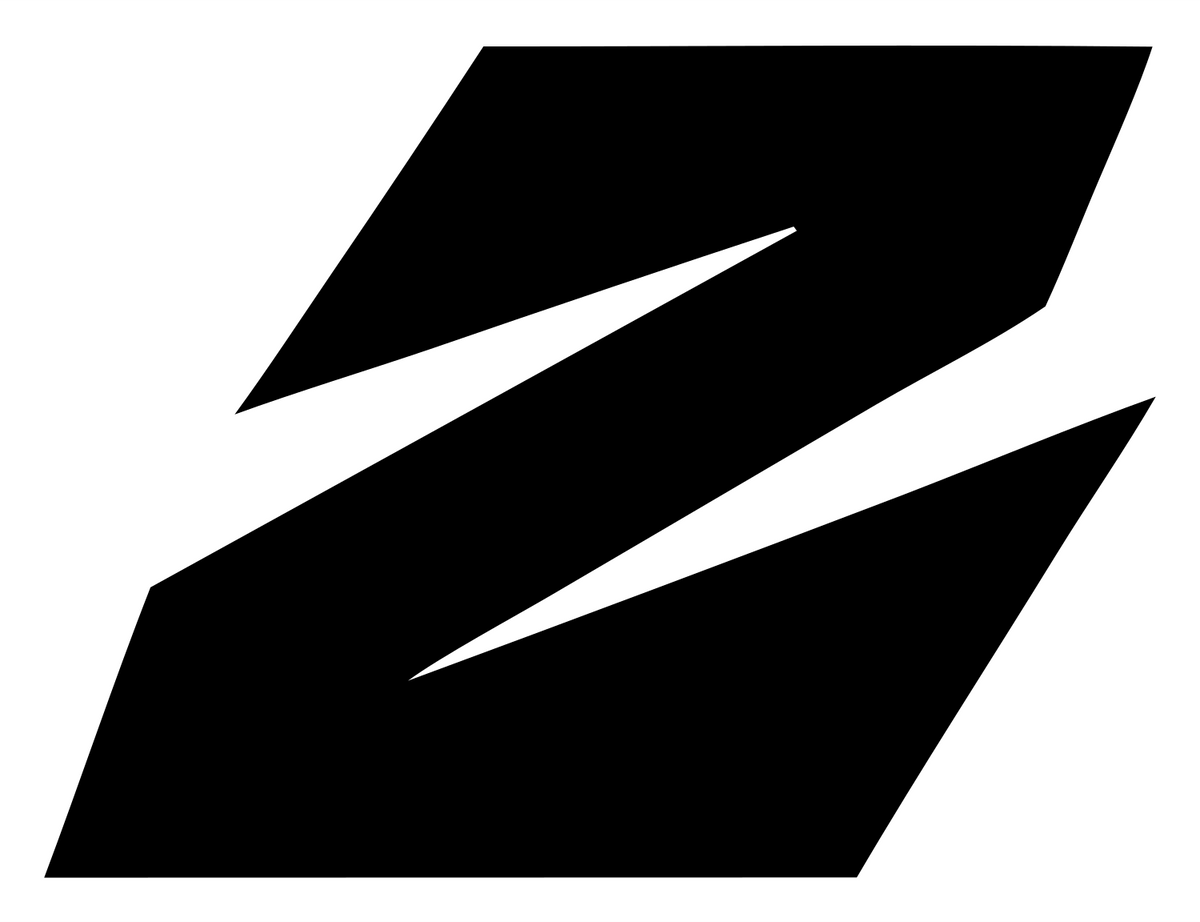 Negative Space Lightning Z Logo #ffffff/#000000