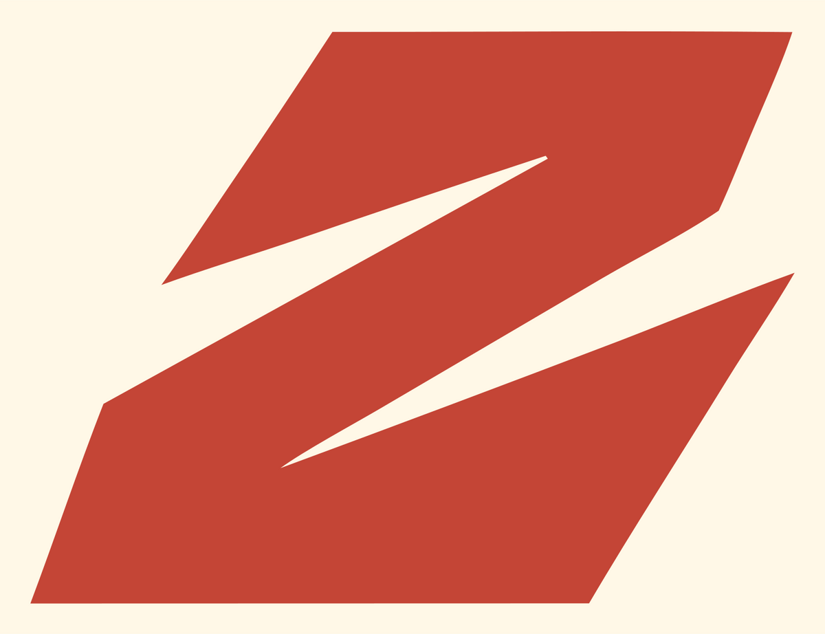 Negative Space Lightning Z Logo #fff8e7/#c44536