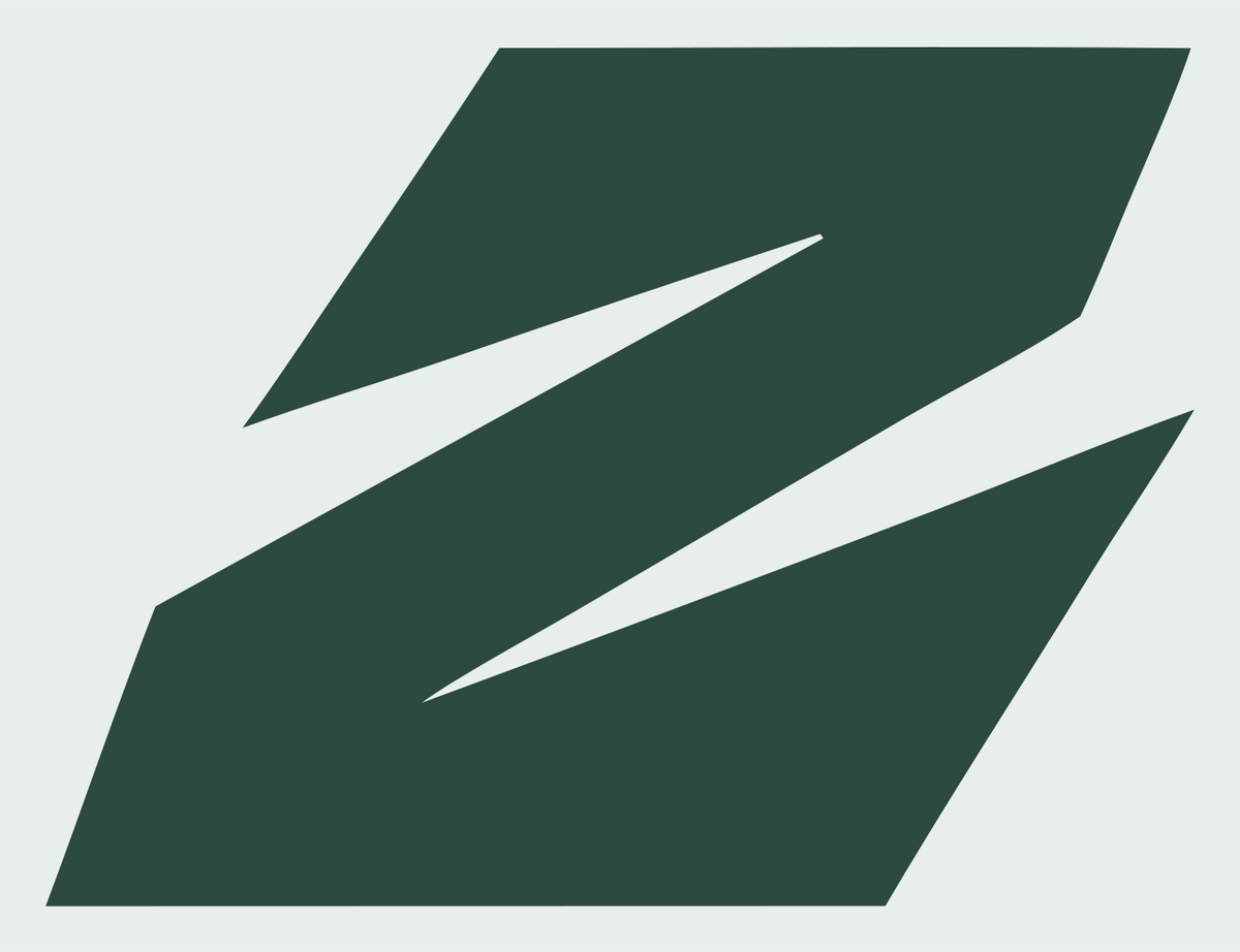 Negative Space Lightning Z Logo #e8efe9/#2d4a3e